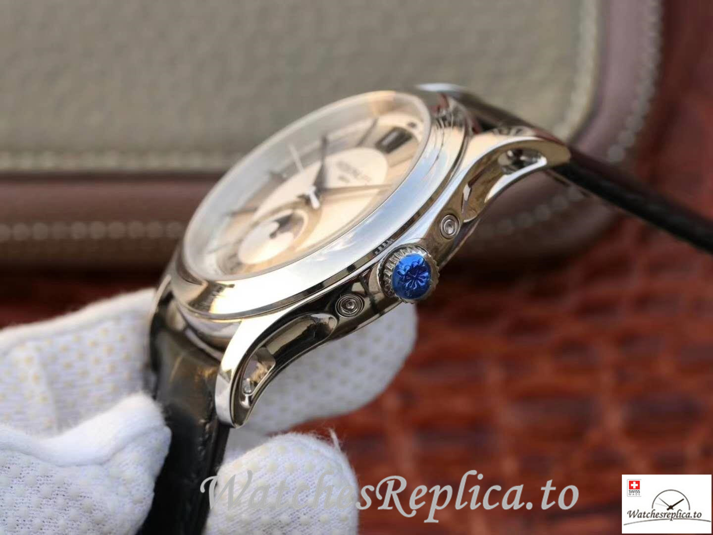 Swiss Patek Philippe Complications Annual Calendar Replica 5205G-001 Black Strap 40MM - WatchesReplica.is
