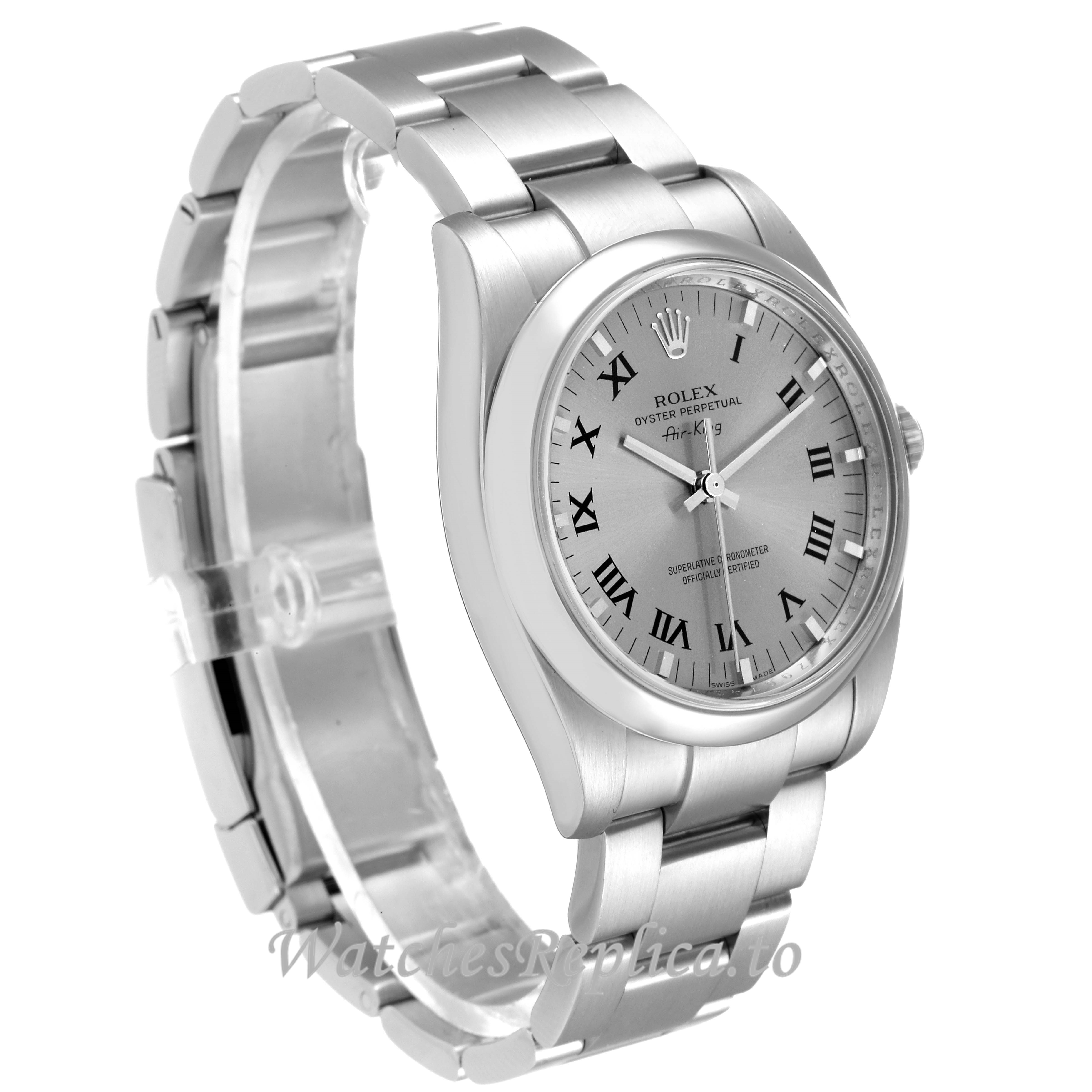 Replica Rolex Air King 114200 34MM White Dial Mens Watch - WatchesReplica.is