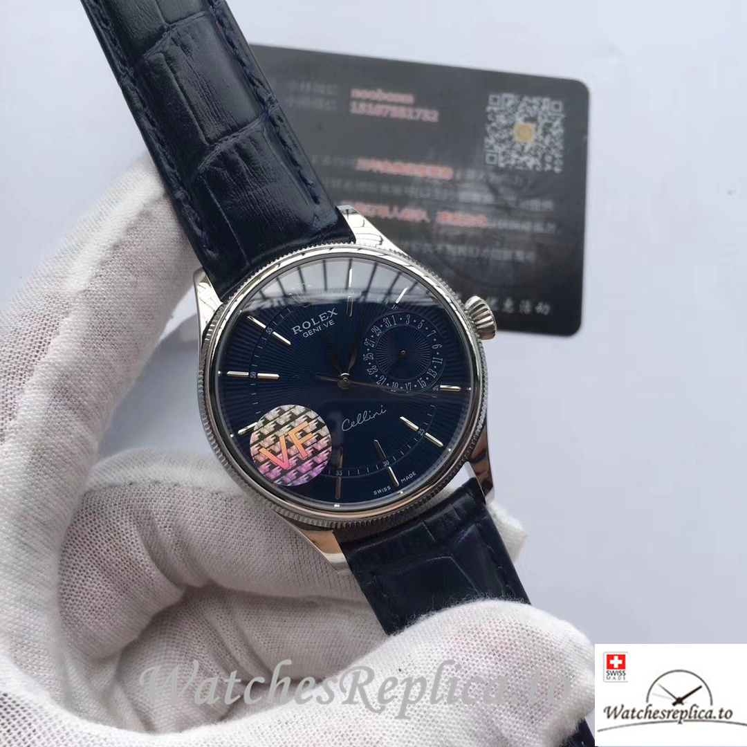 Swiss Rolex Cellini 50519-0013 Leather strap 39MM - WatchesReplica.is