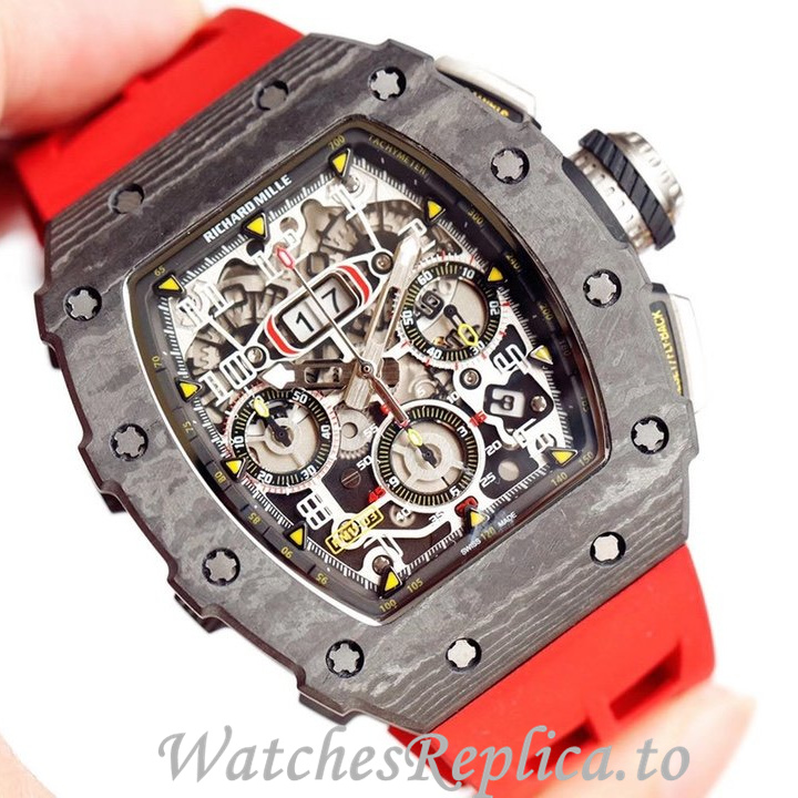 Richard Mille Replica RM011 Rubber strap 50MM - WatchesReplica.is