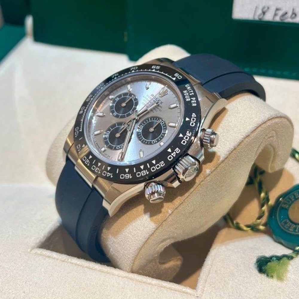 Rolex Replica Daytona White Gold Dial Watch 116519LN - WatchesReplica.is