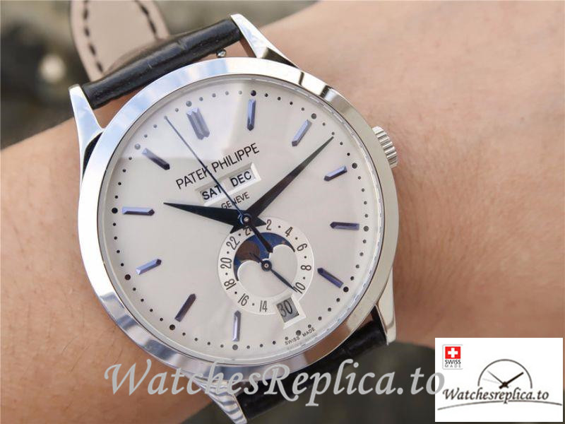 Swiss Patek Philippe Complications Annual Calendar Replica 5396G-011 Black Strap 38MM - WatchesReplica.is