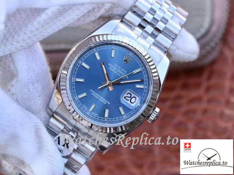 Swiss Rolex Datejust Replica M126334-0002 Blue Dial 36MM - WatchesReplica.is