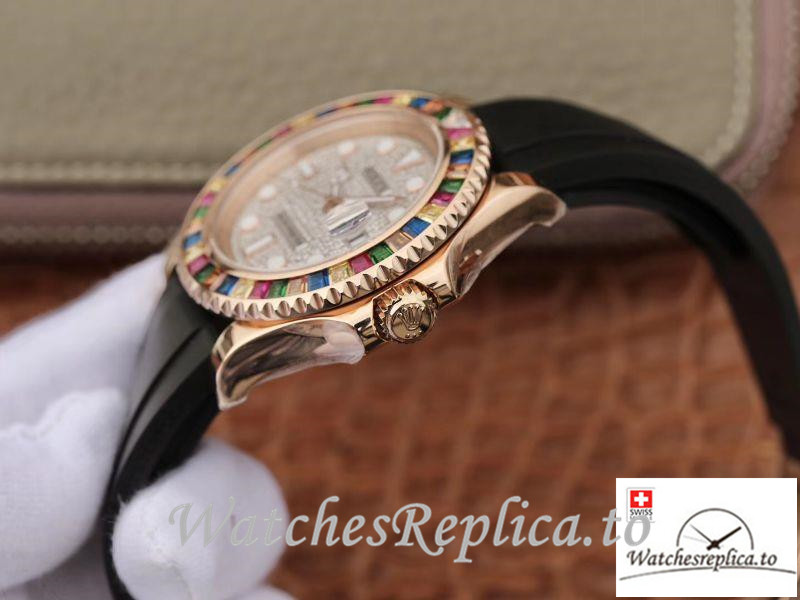 Swiss Rolex Oyster Perpetual Replica 116695 Black Strap 40MM - WatchesReplica.is