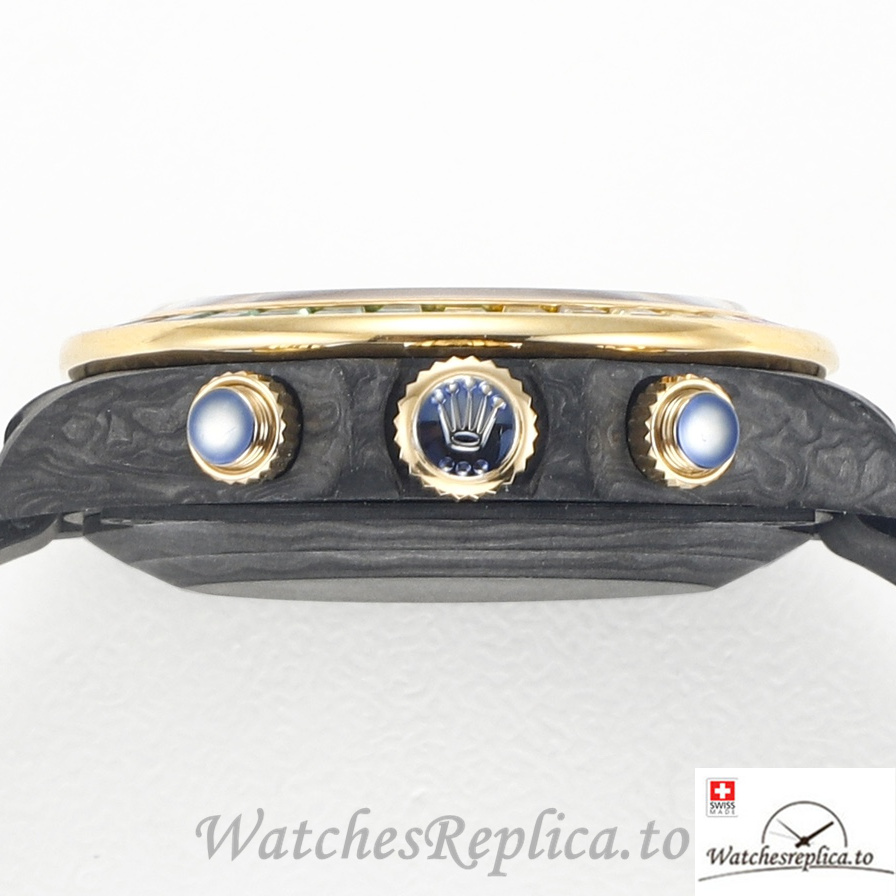 Swiss Rolex Daytona Replica Black Rubber strap 40MM Pink Dial - WatchesReplica.is