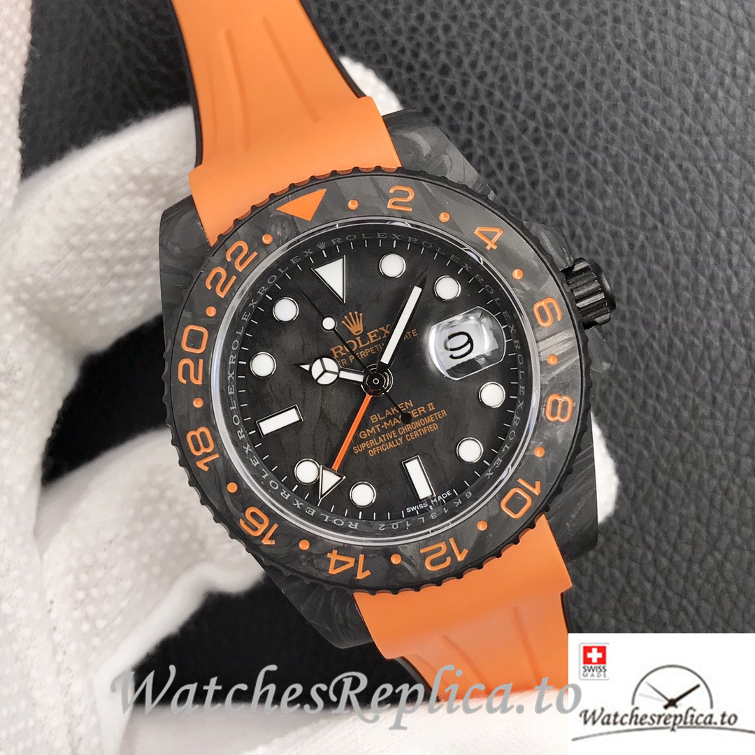Swiss Rolex GMT-Master Replica Rubber strap 40MM - WatchesReplica.is