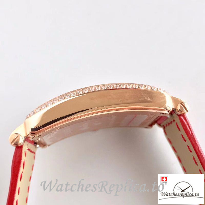 Swiss Franck Muller Long Island Ladies Replica 952 QZ D CD Red Strap 36.5MM×26MM - WatchesReplica.is