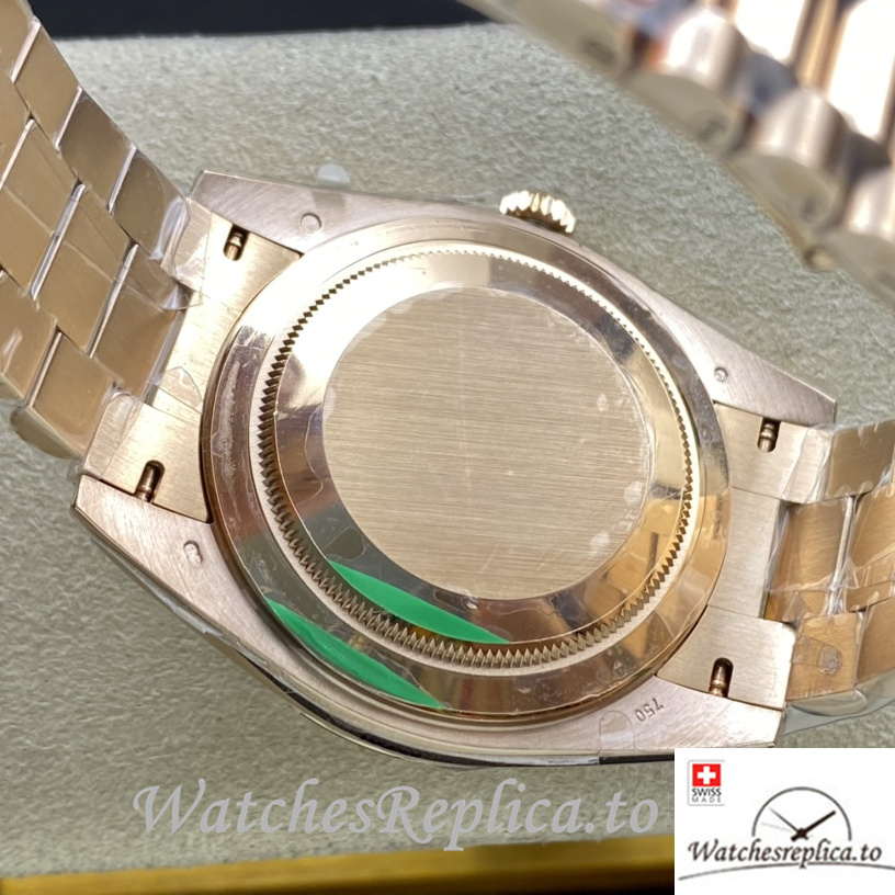 Swiss Rolex Day Date Replica 228235 Rose Gold strap 40MM - WatchesReplica.is