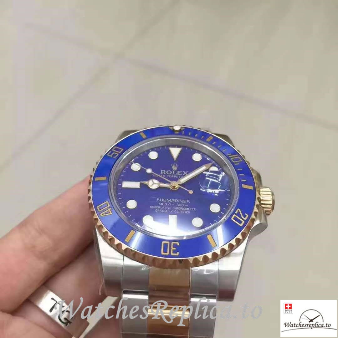 Swiss Rolex Submariner Date Replica 116613LB Blue Bezel 40MM - WatchesReplica.is