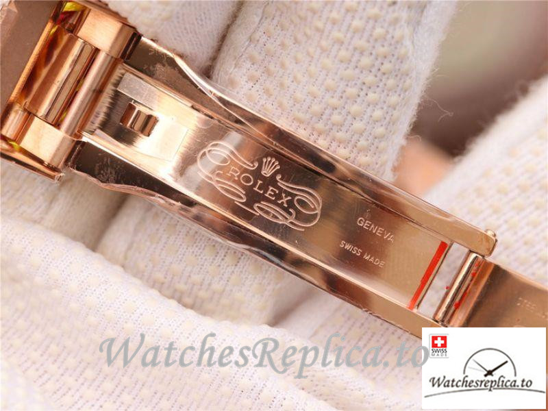 Swiss Rolex Daytona Cosmograph Replica 116508 001 Rose Gold Strap 40MM - WatchesReplica.is