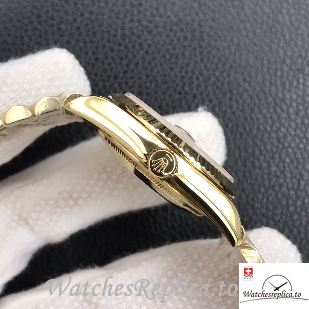 Swiss Rolex Day Date Replica 128238 Yellow Gold strap 36MM - WatchesReplica.is