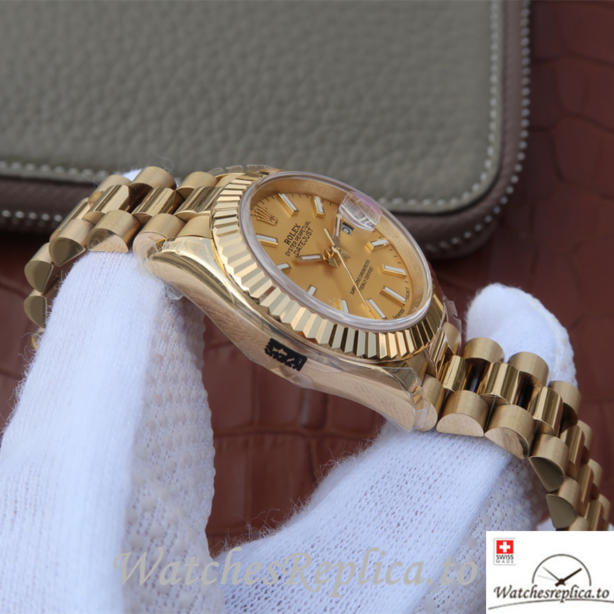 Swiss Rolex Datejust 279178-0001 Yellow Gold strap 28MM - WatchesReplica.is