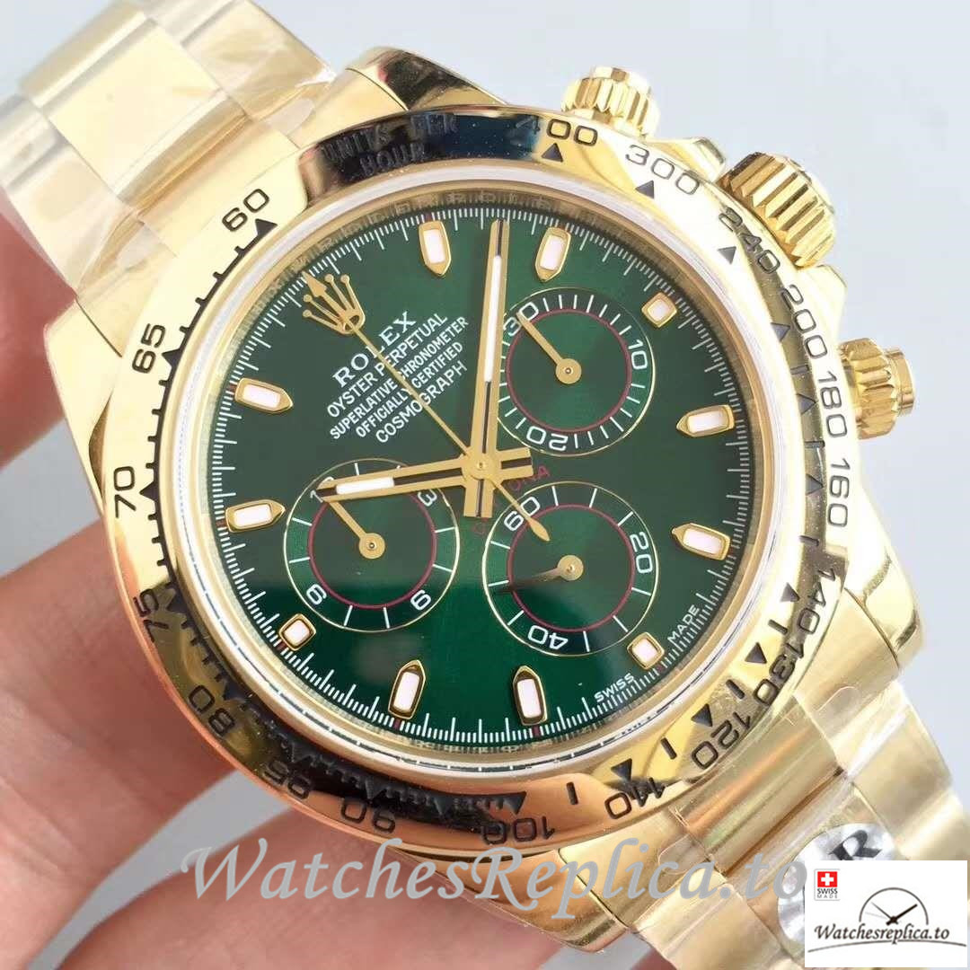 Swiss Rolex Daytona Cosmograph Replica 116508 Yellow Gold Strap 40MM - WatchesReplica.is