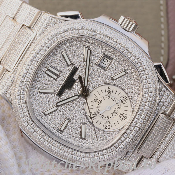 Patek Philippe Replica Nautilus Platinum strap 41MM - WatchesReplica.is