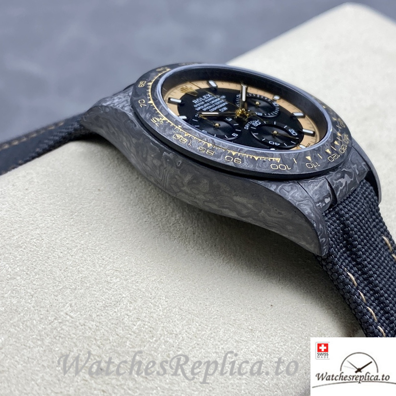 Swiss Rolex Daytona Cream Invert Gold Replica Canvas strap 40MM - WatchesReplica.is