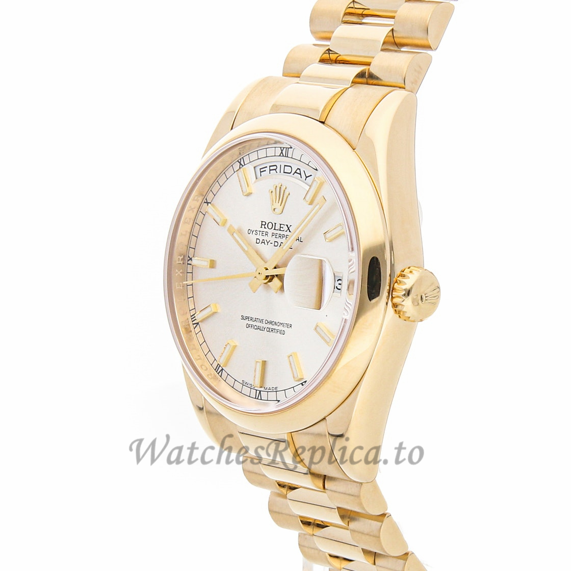 Rolex Replica Day-Date Gold Case 118208 - WatchesReplica.is