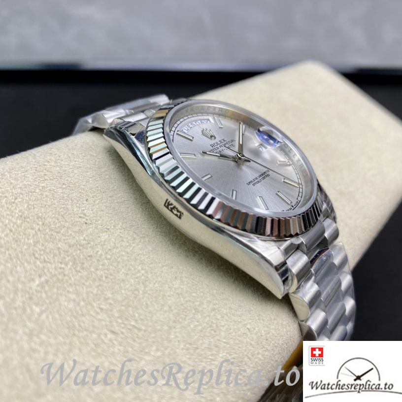 Swiss Rolex Day Date Replica 228239 Stainless steel strap 40MM - WatchesReplica.is