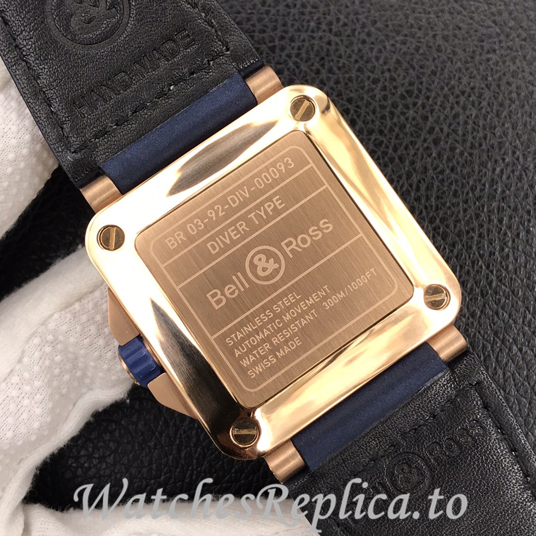Bell Ross Replica BR 03 BR0392-D-G-BR/SCA Leather strap 42MM - WatchesReplica.is