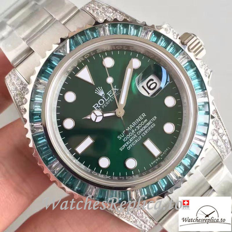 Swiss Rolex Submariner Date Replica 116610LV 002 Silver Strap 40MM - WatchesReplica.is