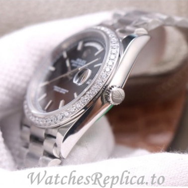 Swiss Rolex Day Date Replica 228349 White Gold strap 40MM - WatchesReplica.is
