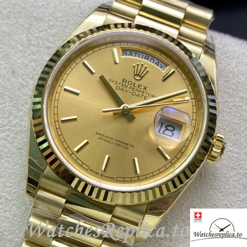 Swiss Rolex Datejust 126233 Replica Yellow Gold strap 36MM - WatchesReplica.is