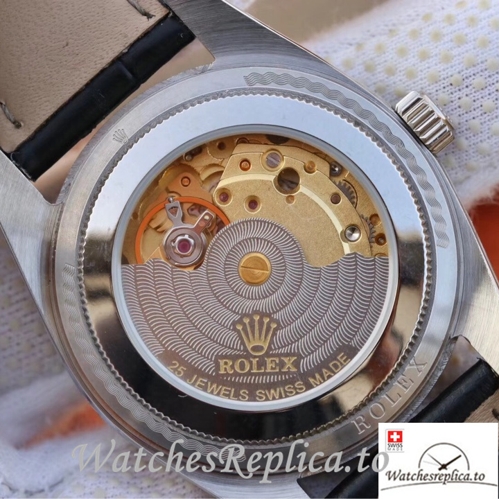 Swiss Rolex Oyster Perpetual Replica Leather strap 40MM - WatchesReplica.is