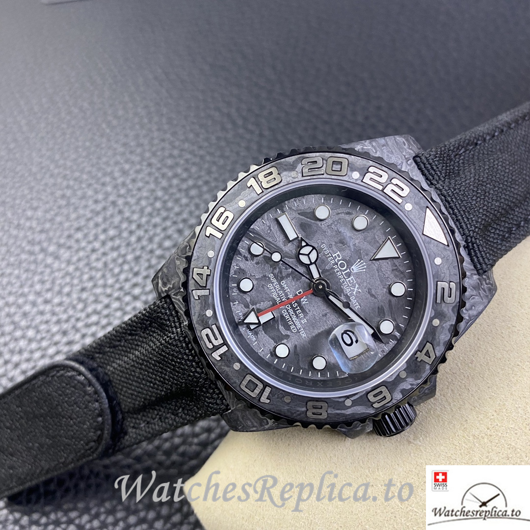 Swiss Rolex GMT Master Electro Carbon Carbon fiber strap 40MM - WatchesReplica.is
