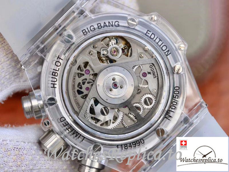 Swiss Hublot Big Bang Unico Replica 411.JX.4802.RT White Transparent Strap 45MM - WatchesReplica.is