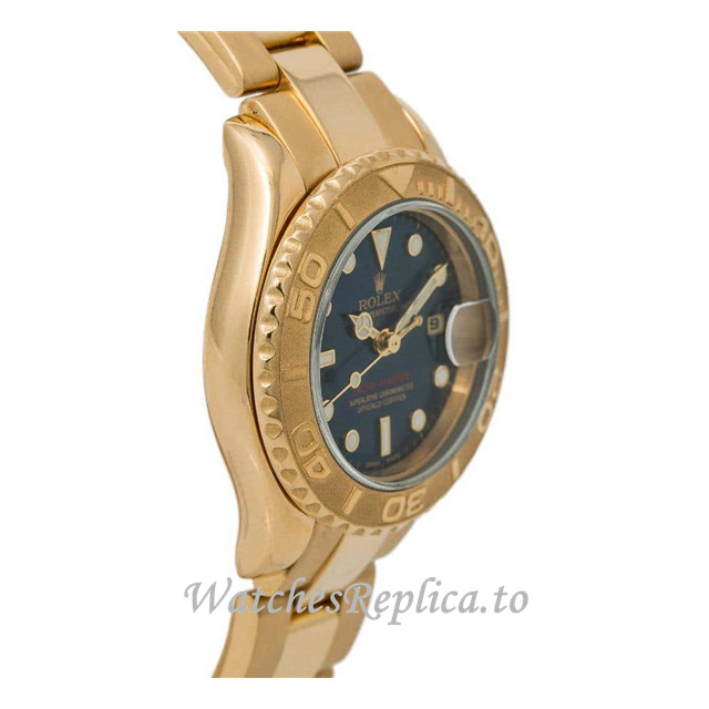 Replica Rolex Yacht-Master 169628 B 29MM Yellow Gold strap Ladies Watch - WatchesReplica.is