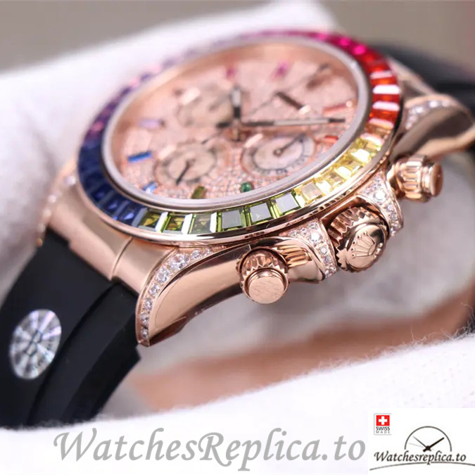 Swiss Rolex Daytona Replica 116595RBOW Rubber strap 40MM - WatchesReplica.is
