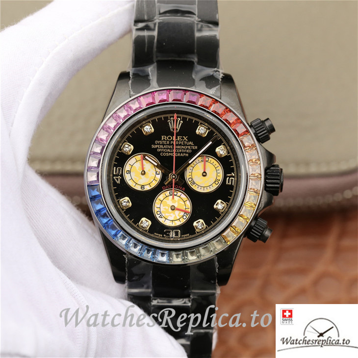 Swiss Rolex Daytona Replica 116598RBOW Stainless steel strap 40MM - WatchesReplica.is