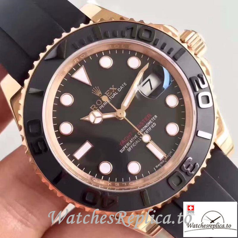 Swiss Rolex Yacht Master Replica 116655 Black Bezel 40MM - WatchesReplica.is