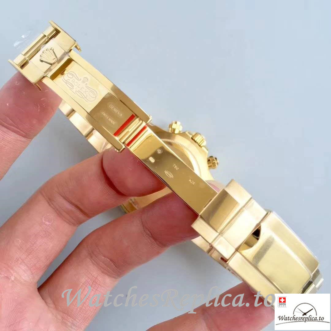 Swiss Rolex Daytona Cosmograph Replica 116508 Yellow Gold Strap 40MM - WatchesReplica.is