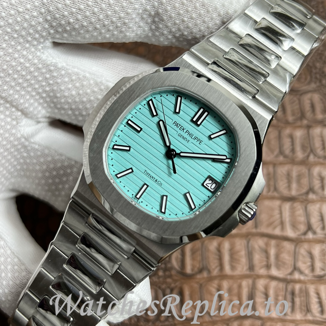 Patek Philippe Replica Nautilus 5711 Platinum strap 40MM - WatchesReplica.is