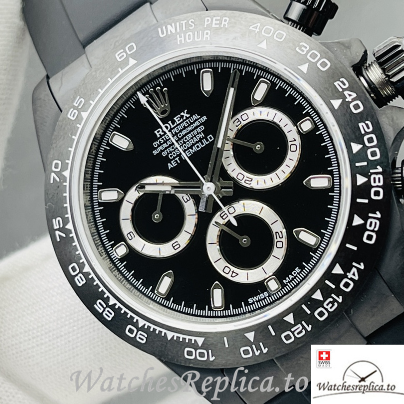 Swiss Rolex Daytona Replica Rubber strap 40MM - WatchesReplica.is