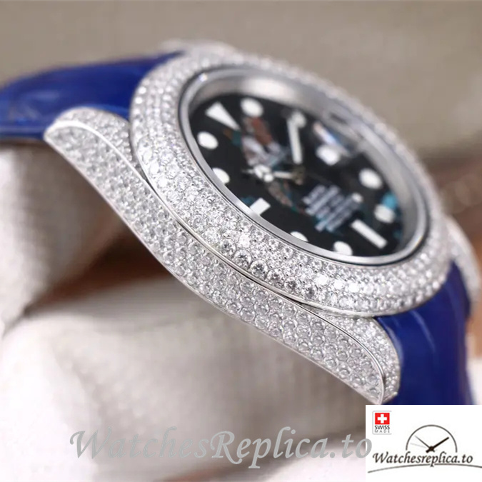 Swiss Rolex Submariner Replica Leather strap 40MM - WatchesReplica.is