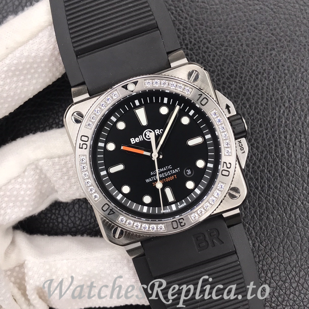 Bell Ross Replica BR 03 BR0392-D-G-BR/SCA Rubber strap 42MM - WatchesReplica.is