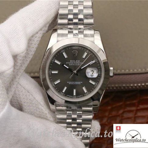Swiss Rolex Datejust Replica 126300-0008 Stainless steel strap 41MM - WatchesReplica.is