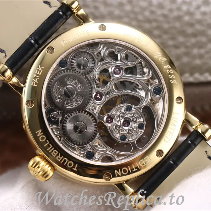 Patek Philippe Replica Complications Leather Rubber strap 42MM - WatchesReplica.is