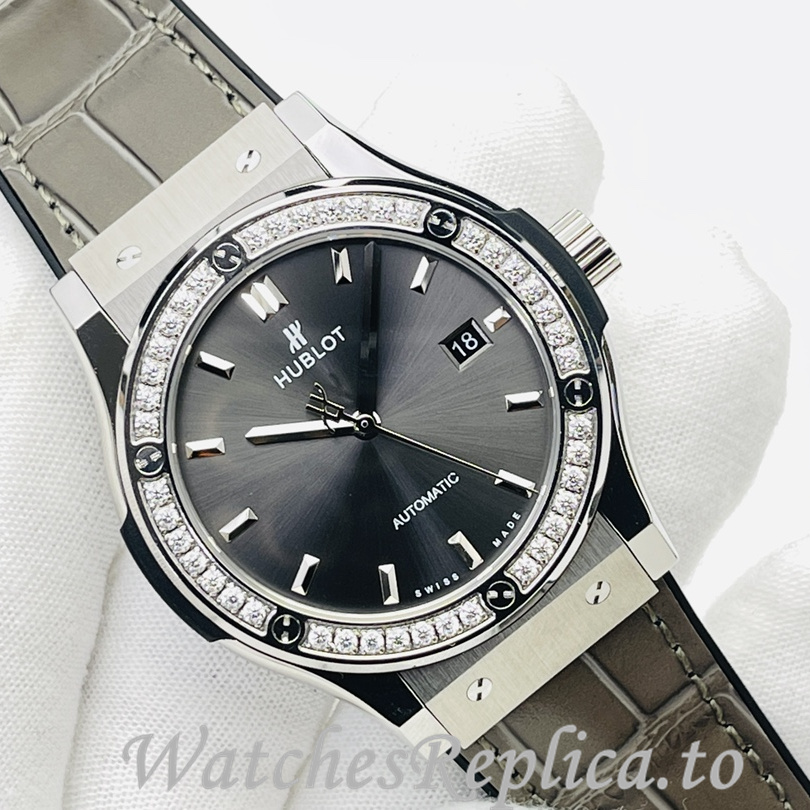 Hublot Replica Big Bang Sang Bleu Leather strap 42MM - WatchesReplica.is