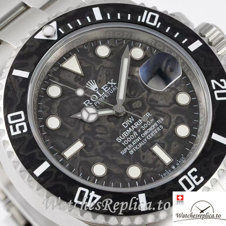 Swiss Rolex Submariner Replica Stainless steel strap 40MM Black Dial - WatchesReplica.is