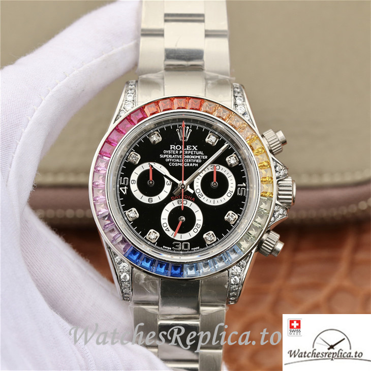 Swiss Rolex Daytona Replica 116598RBOW Stainless steel strap 40MM - WatchesReplica.is