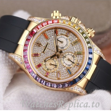 Swiss Rolex Daytona Replica 116598RBOW Rubber strap 40MM - WatchesReplica.is