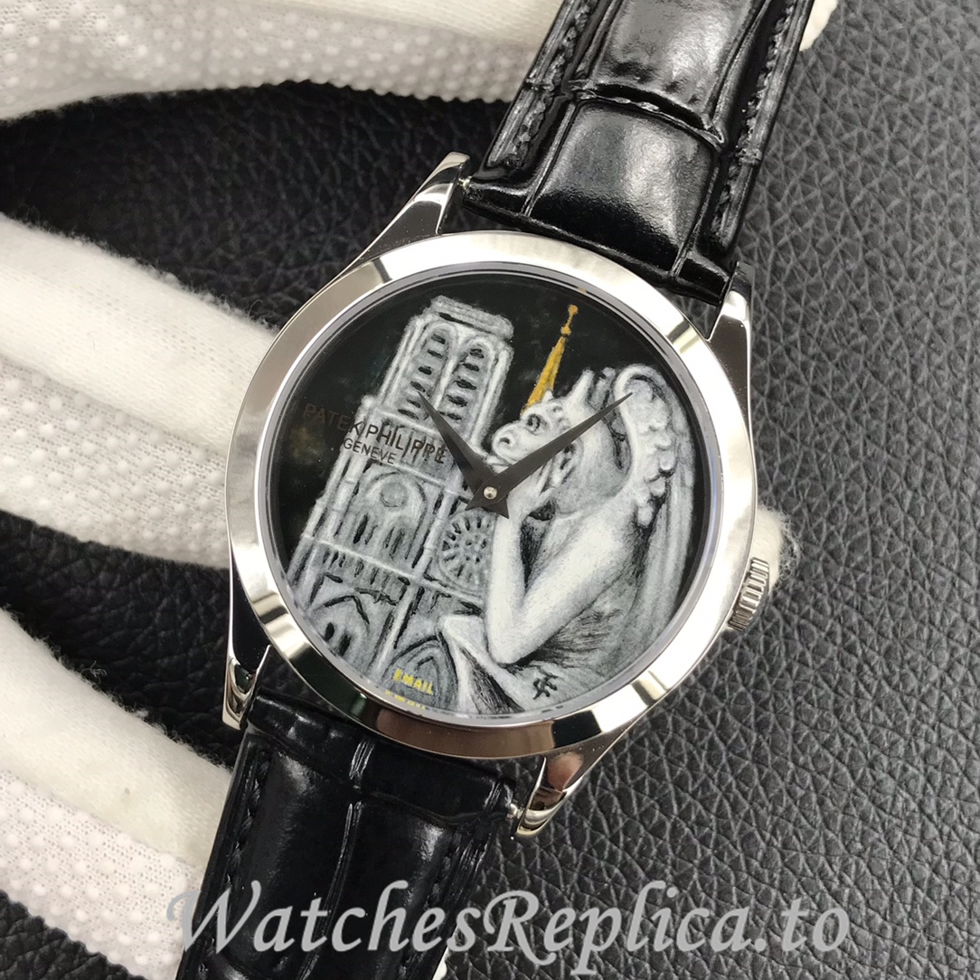 Patek Philippe Replica 5077P Leather strap 38.6MM - WatchesReplica.is