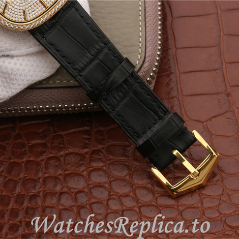 Patek Philippe Replica Golden Ellipse Leather strap 39.5MM - WatchesReplica.is