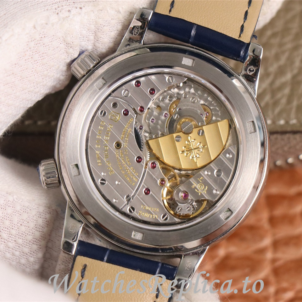 Patek Philippe Replica Complications 6104 Leather strap 44MM - WatchesReplica.is