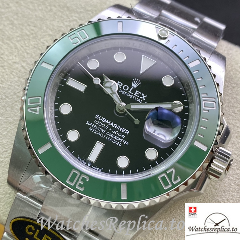 Swiss Rolex Submariner Replica 126610 Stainless steel strap 41MM Green Case - WatchesReplica.is