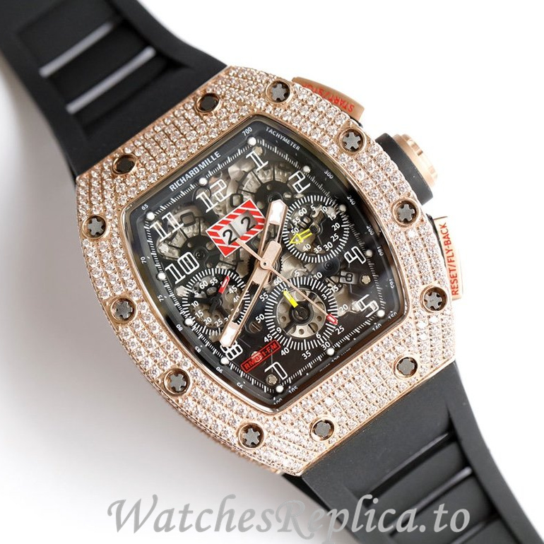 Richard Mille Replica RM011 Rubber strap 50MM - WatchesReplica.is
