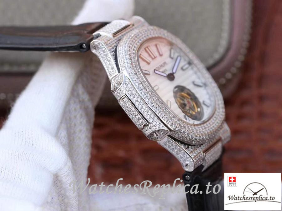 Swiss Patek Philippe Nautilus Jumbo Replica 5711 003 Black Strap 40MM - WatchesReplica.is