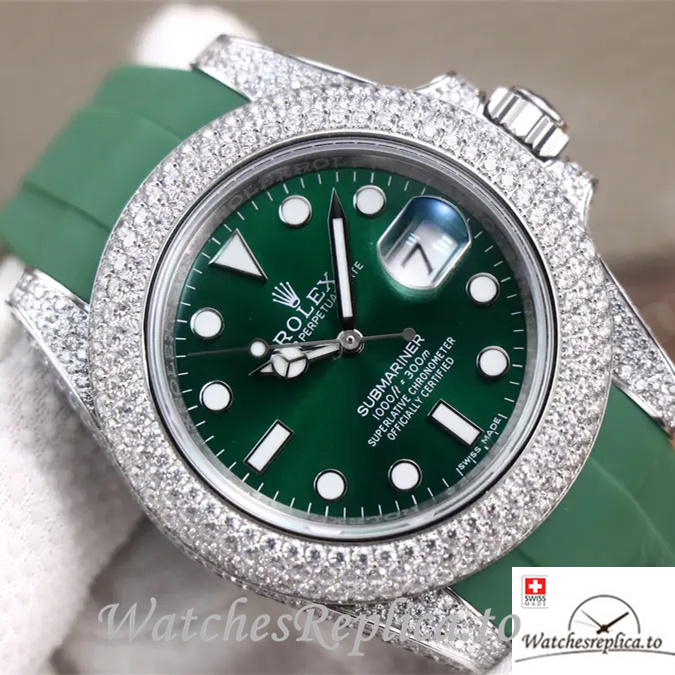 Swiss Rolex Submariner Replica Rubber strap 40MM - WatchesReplica.is